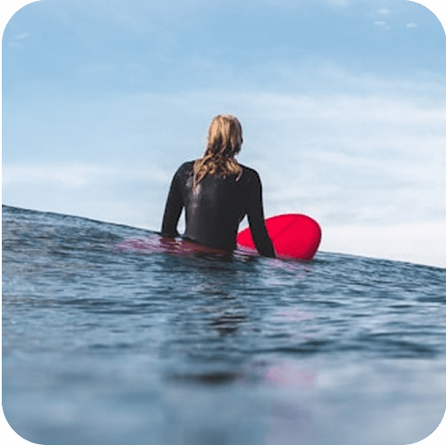 girl on a surfing board